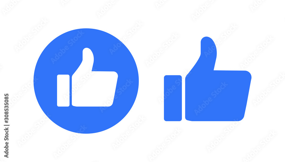 Obraz premium Thumb up flat icon. Vector illustration