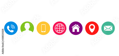 Contact us icons. Web icon set