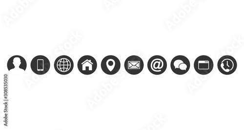 Contact us icons. Web icon set
