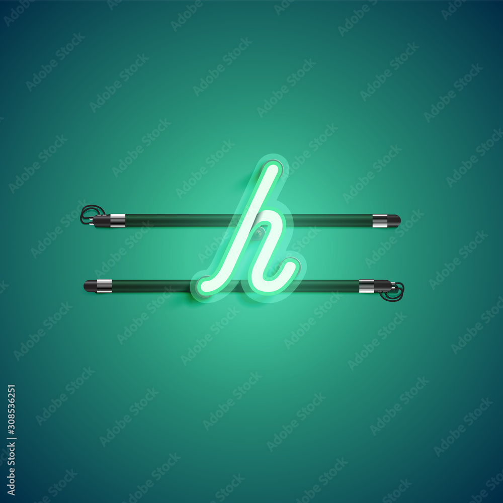 Green neon character, vector illustartion Green neon character, vector illustartion