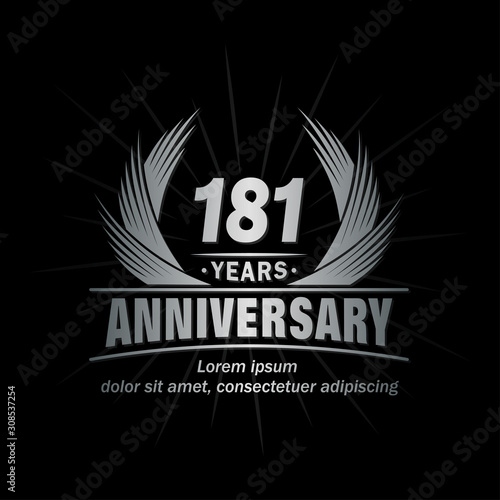 181 years logo design template. Anniversary vector and illustration template.