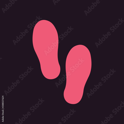 Cute human footprints. Vector footprint silhouette set in cartoon style.