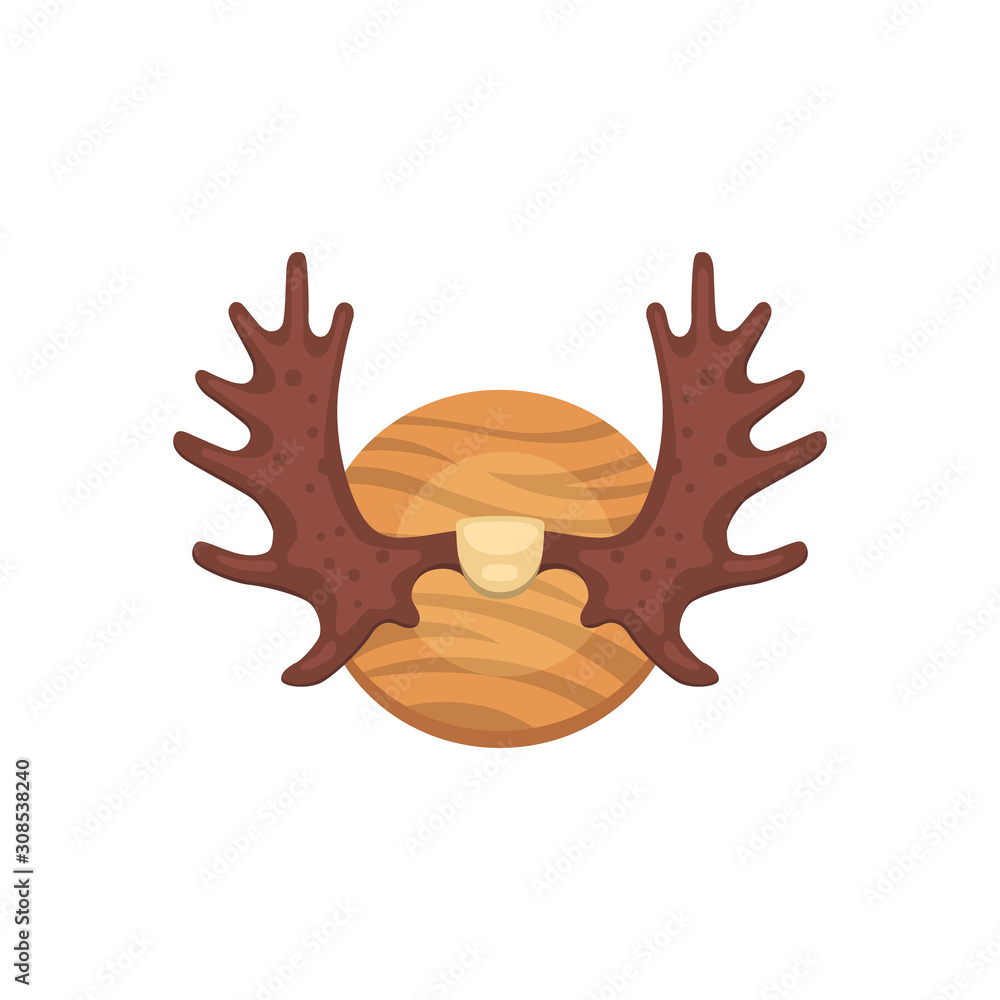 Obraz premium Moose vector horns, deer horny hunting trophy animal horn.