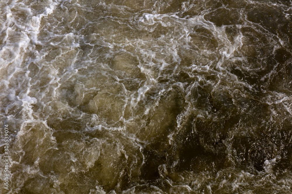Rolling spray in sewage treatment pond Rolling spray in sewage treatment pond