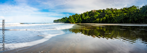 Playa Arco Beach and primary rainforest, Uvita, Marino Ballena National Park, Puntarenas Province Coast of Costa Rica