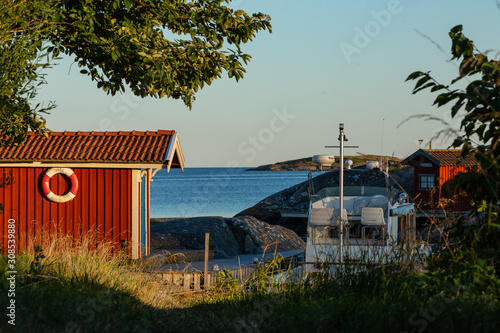 Havspromenad i Onsala, Kungsbacka. Sjöbod photo