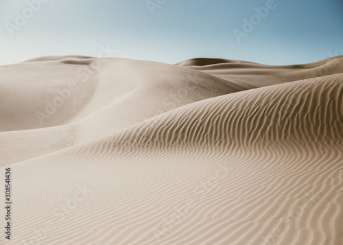 Sand dunes with animal tracks in the desert near Yuma, AZ photo
