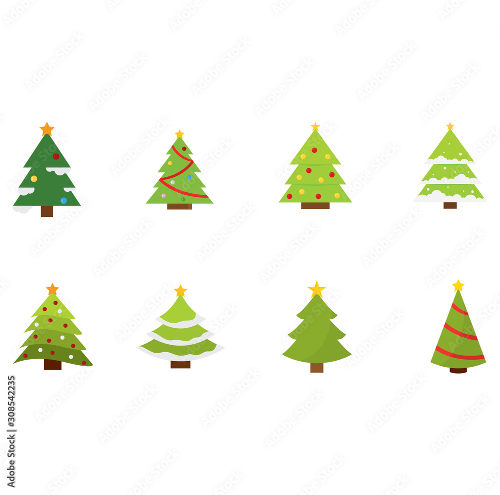Set of christmas trees