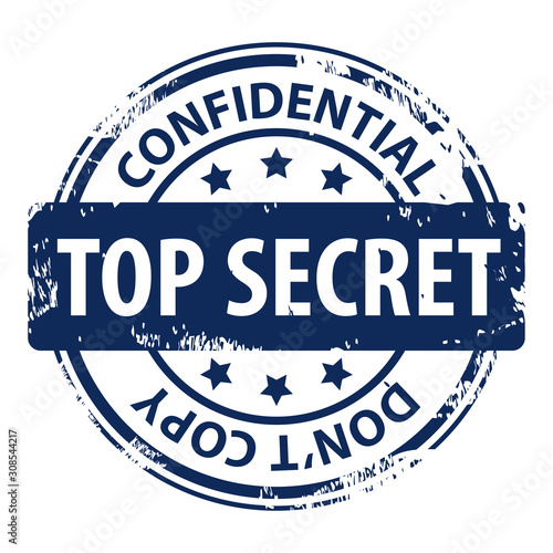 Top Secret  confidential, don't copy text on rubber stamp