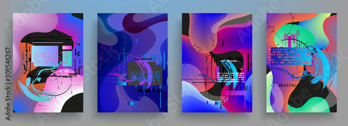 Artistic covers design. Creative colors backgrounds. Trendy futuristic design