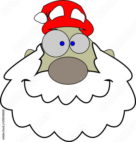 santa claus with sack of gifts isolated on white