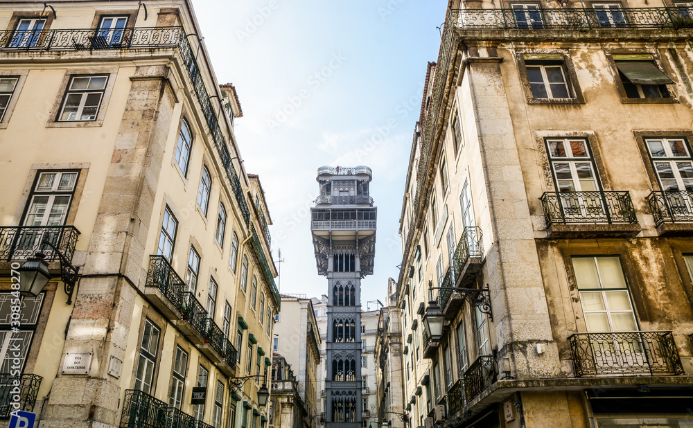 old elevator cable car in Lisbon