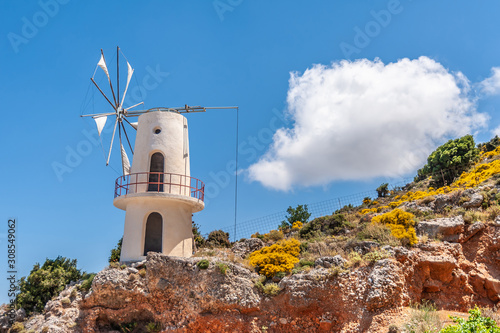Windmills in the mountains near the Lassithi Plateau.