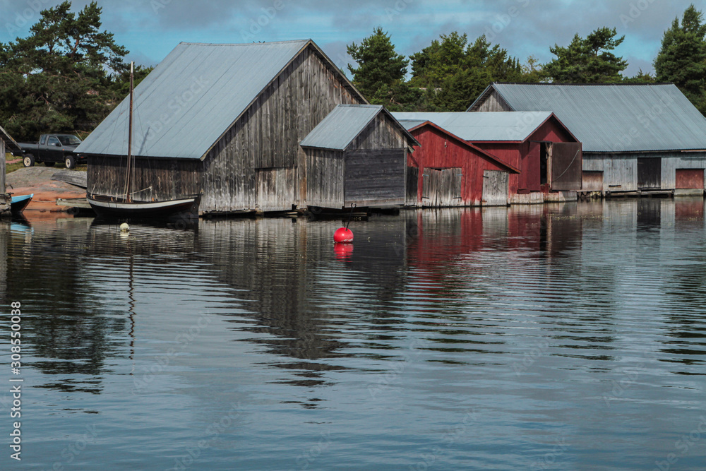 Scandinavian fishing village on a sunny, summer day Scandinavian fishing village on a sunny, summer day