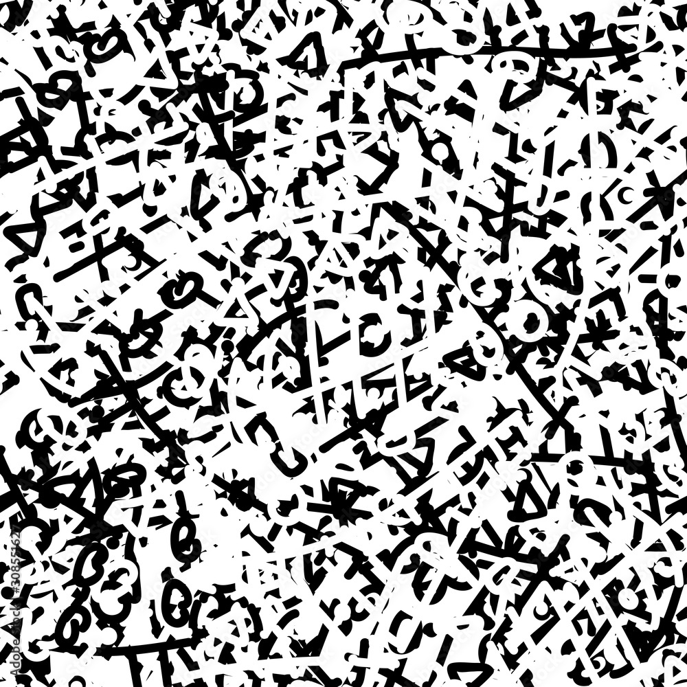 Black and white grunge background seamless. Abstract repeating monochrome texture. Vector chaotic pattern Black and white grunge background seamless. Abstract repeating monochrome texture. Vector chaotic pattern