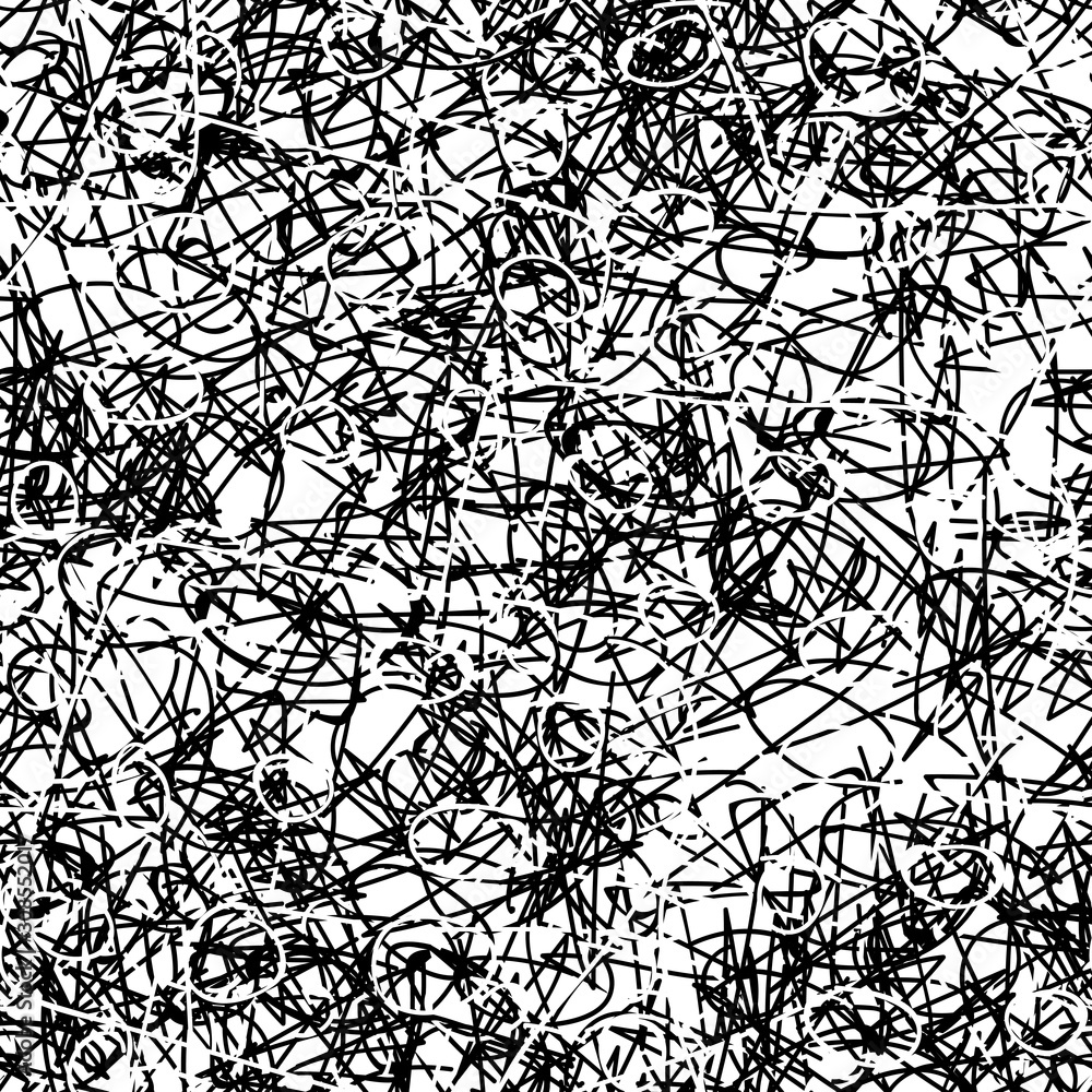 Obraz premium Black and white grunge background seamless. Abstract repeating monochrome texture. Vector chaotic pattern