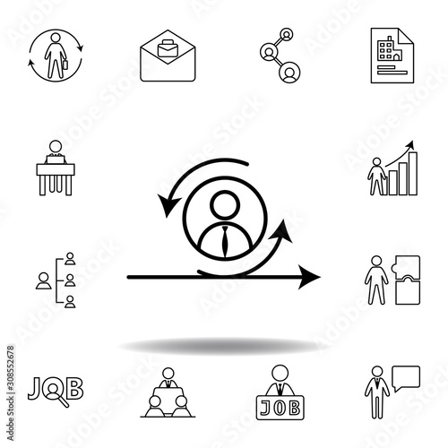 Agile, manager, worker icon. Set of hr elements. Can be used for web, logo, mobile app, UI, UX