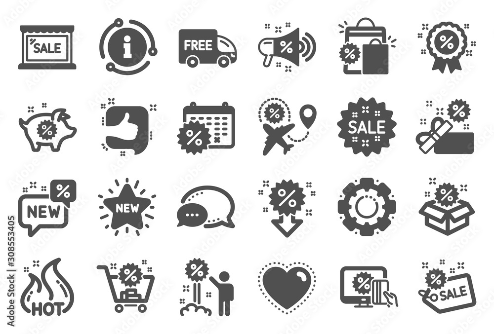 Discount icons. Set of Shopping, Sale and New icons. Free delivery, Flight sale and Black friday discount. Hot offer, Airplane and new store. Online shopping. Black friday clearance. Vector Discount icons. Set of Shopping, Sale and New icons. Free delivery, Flight sale and Black friday discount. Hot offer, Airplane and new store. Online shopping. Black friday clearance. Vector