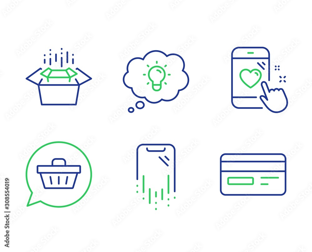 Smartphone recovery, Shopping cart and Packing boxes line icons set. Heart rating, Energy and Credit card signs. Phone repair, Dreaming of gift, Delivery box. Phone feedback. Technology set. Vector Smartphone recovery, Shopping cart and Packing boxes line icons set. Heart rating, Energy and Credit card signs. Phone repair, Dreaming of gift, Delivery box. Phone feedback. Technology set. Vector