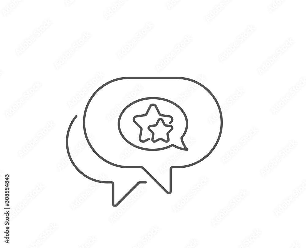 Stars line icon. Chat bubble design. Favorite sign. Positive feedback symbol. Outline concept. Thin line star icon. Vector Stars line icon. Chat bubble design. Favorite sign. Positive feedback symbol. Outline concept. Thin line star icon. Vector
