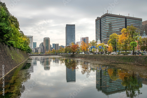 cityscape of Tokyo, view of the central business district of Tokyo from a city public park © irisphoto1