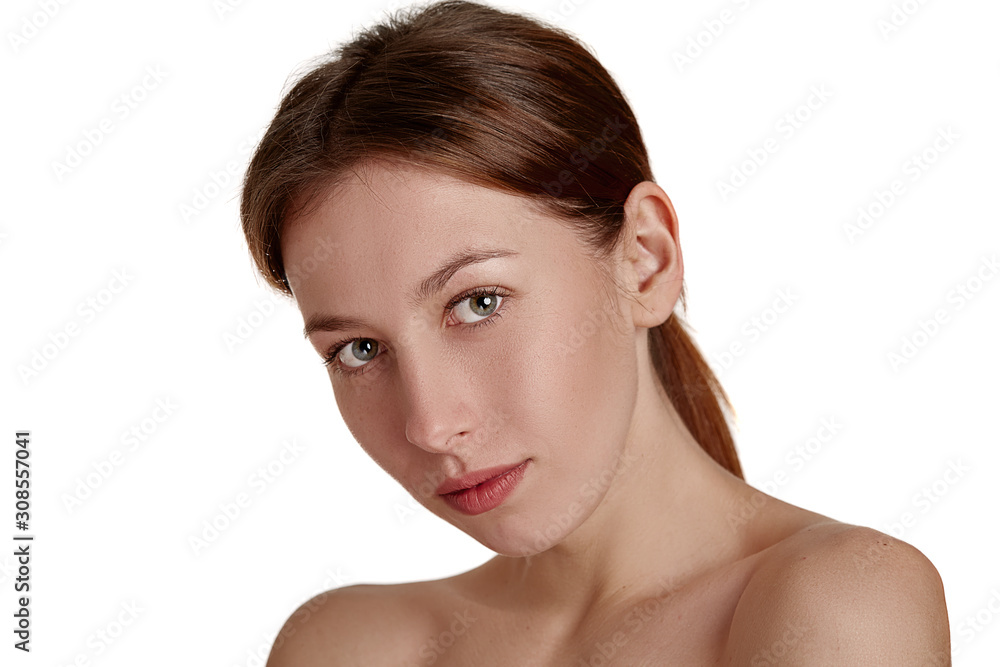Beautiful young woman with clean fresh skin. Face treatment. Cosmetology, beauty and spa. Natural clear skin, close-up face Beautiful young woman with clean fresh skin. Face treatment. Cosmetology, beauty and spa. Natural clear skin, close-up face