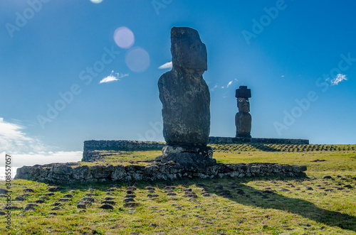 Chile - Rapa Nui or Easter Island - Tahai - Ahu Vai Uri y Ahu Ko Te Riku photo