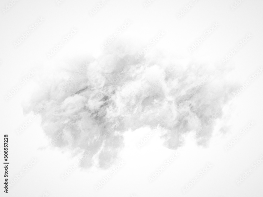 Fototapeta premium Cloud isolated, steam, smoke. 3d illustration, 3d rendering.