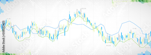 Financial trade concept. Stock market and exchange. Candle stick graph chart.