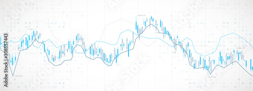 Financial trade concept. Stock market and exchange. Candle stick graph chart.