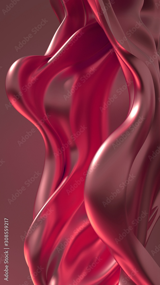 Naklejka premium Beautiful luxury elegant backdrop with silk fabric drapery. 3d illustration, 3d rendering.