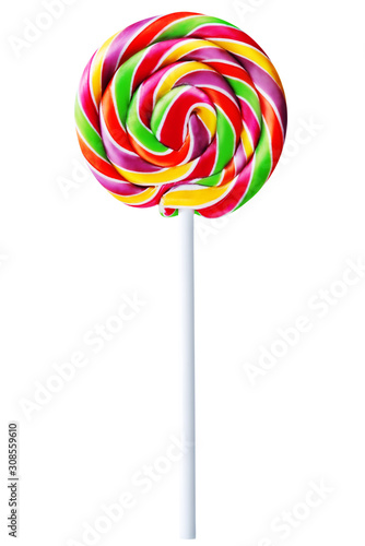 Sweet colorful Christmas candy on a stick