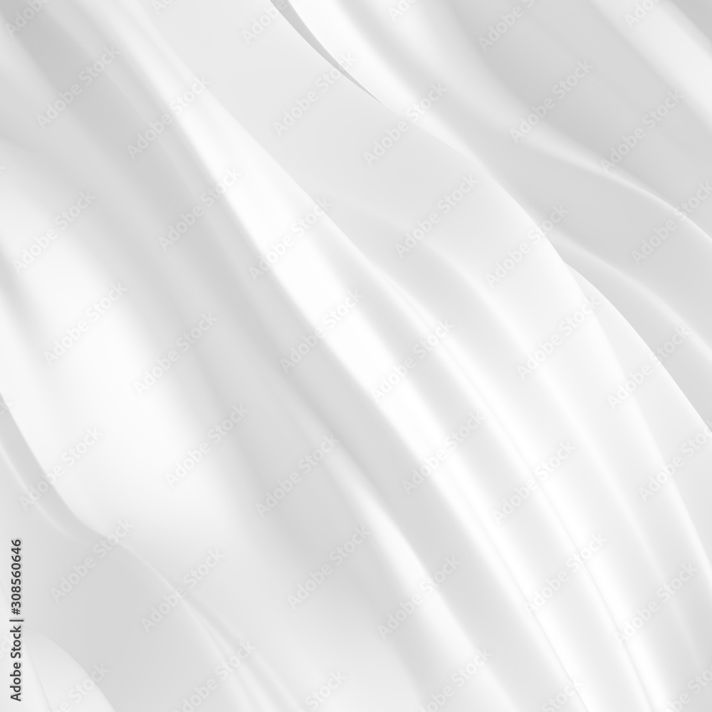 Fototapeta premium Piękne, luksusowe, eleganckie tło z draperią z tkaniny jedwabnej. Ilustracja, renderowanie 3d.