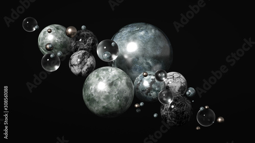 Beautiful  elegant  abstract background with metal and the texture of stone  marble and granite. 3d illustration  3d rendering.