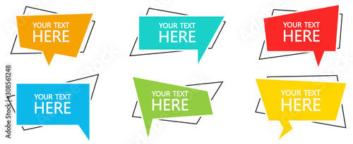 Geometric banner with text set. Vector