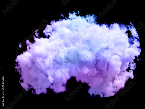 Cloud isolated, steam, smoke. 3d illustration, 3d rendering.