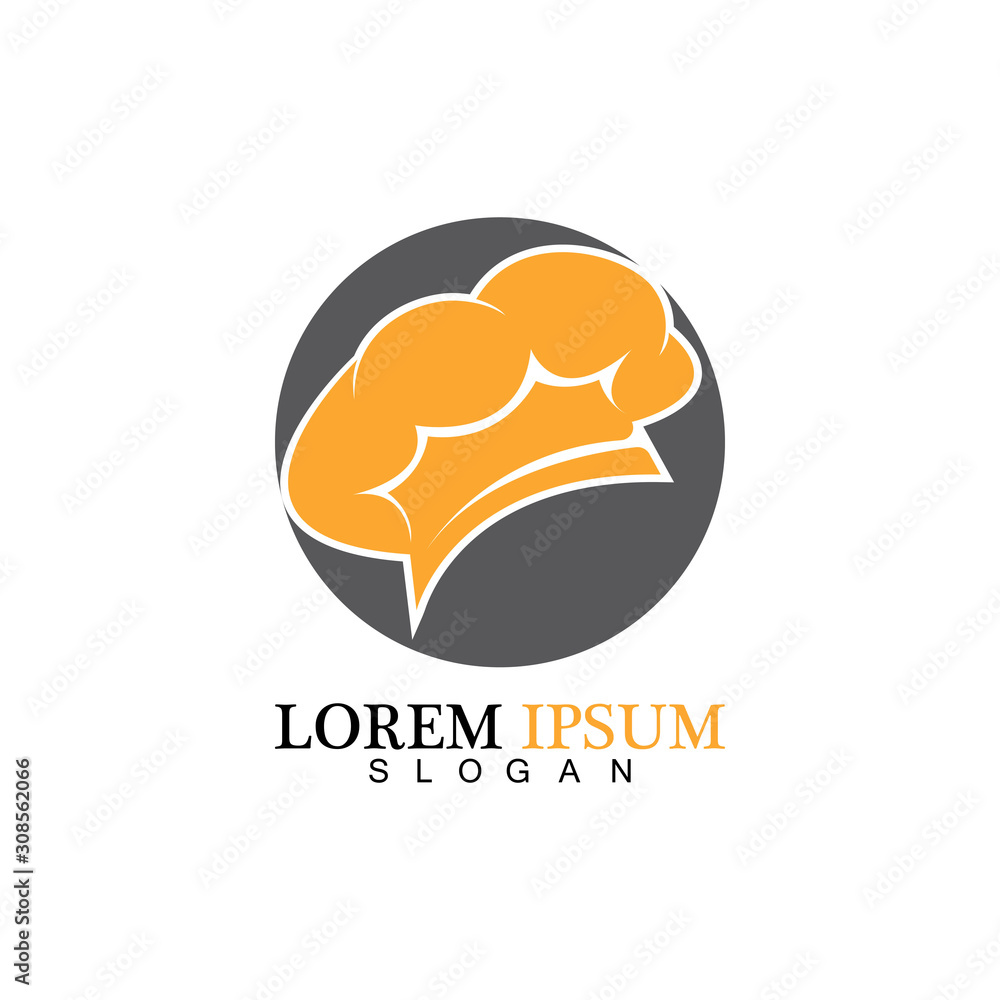chef hat logo vector design template chef hat logo vector design template