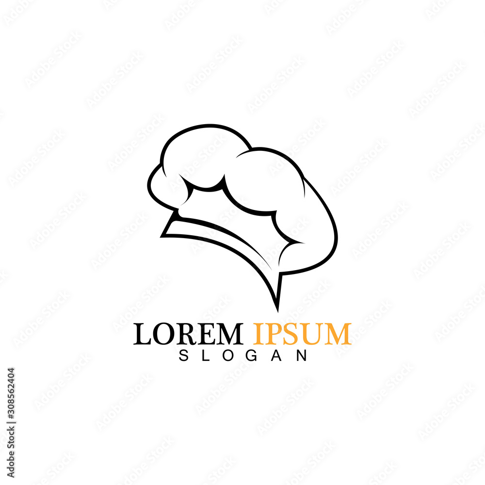 chef hat logo vector design template chef hat logo vector design template