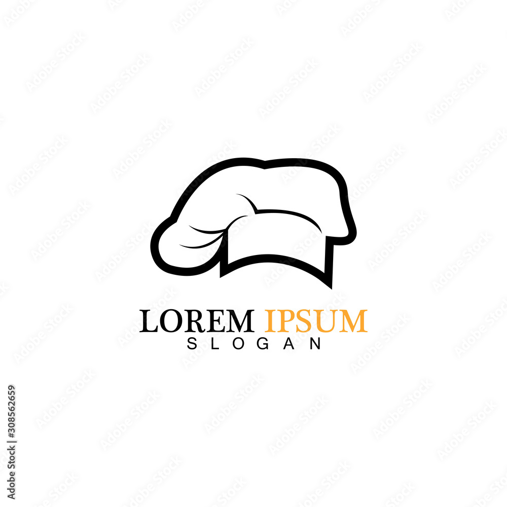chef hat logo vector design template chef hat logo vector design template
