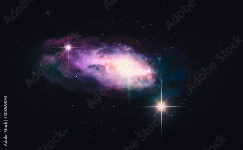 space abstract background with stars and nebula