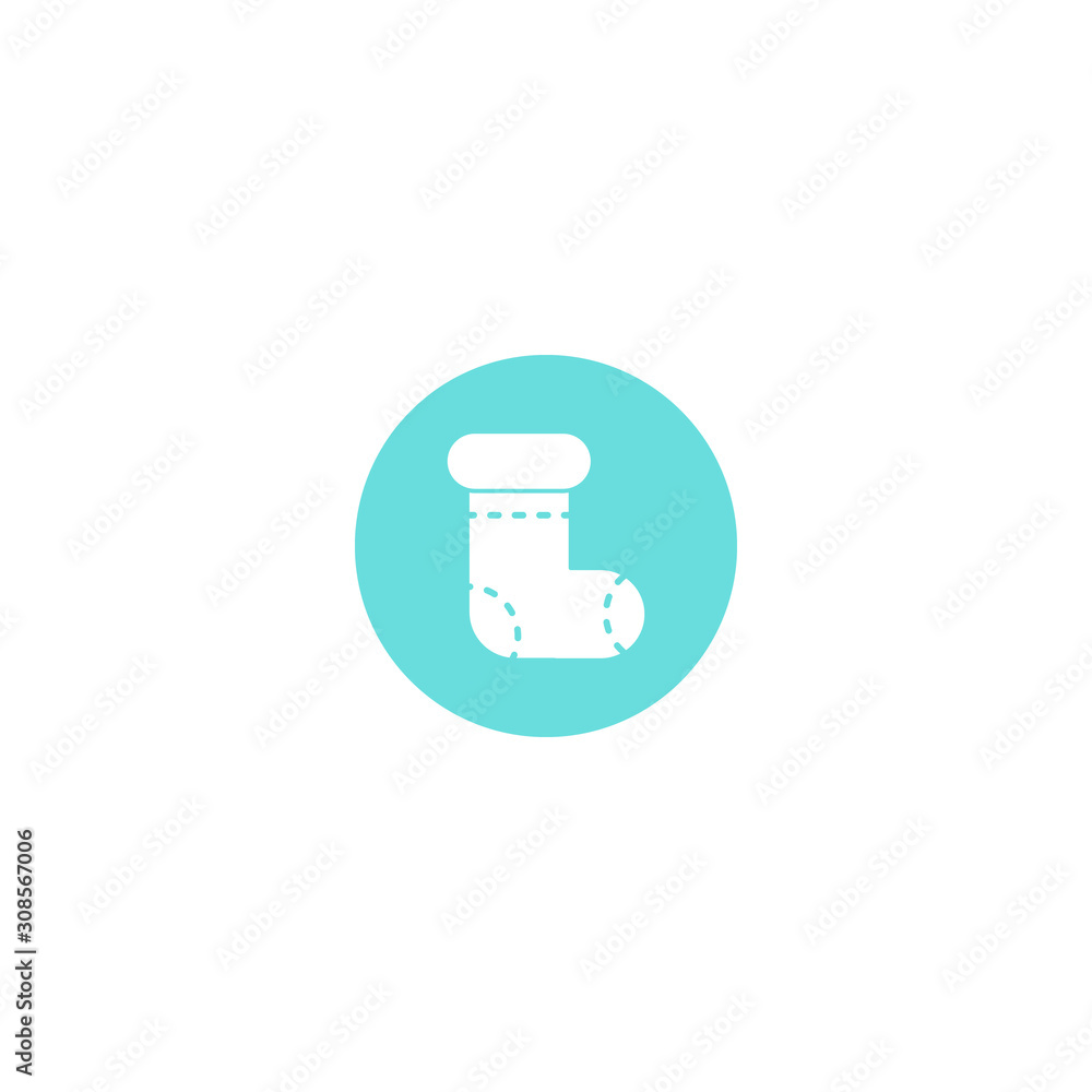 Sock icon on blue background. Vector illustration. Sock icon on blue background. Vector illustration.