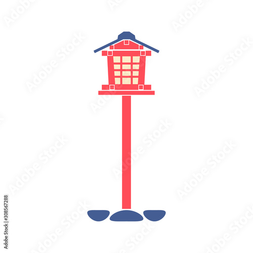 Japanese lantern toro isolated on white background