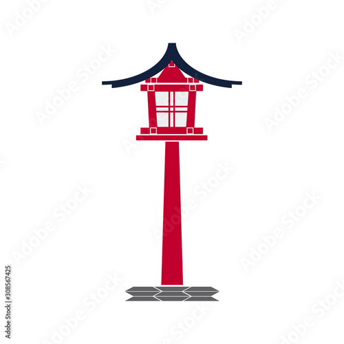 Japanese lantern toro icon isolated on white background