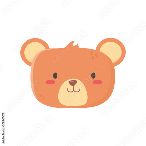 kids toy  cute teddy bear head icon