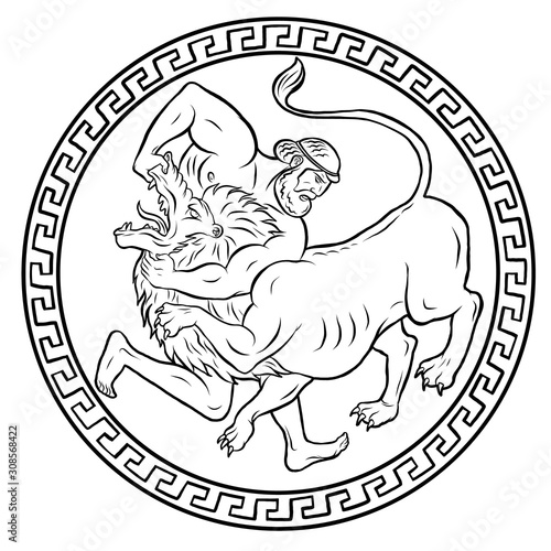 Nemean lion. 12 Labours of Hercules Heracles