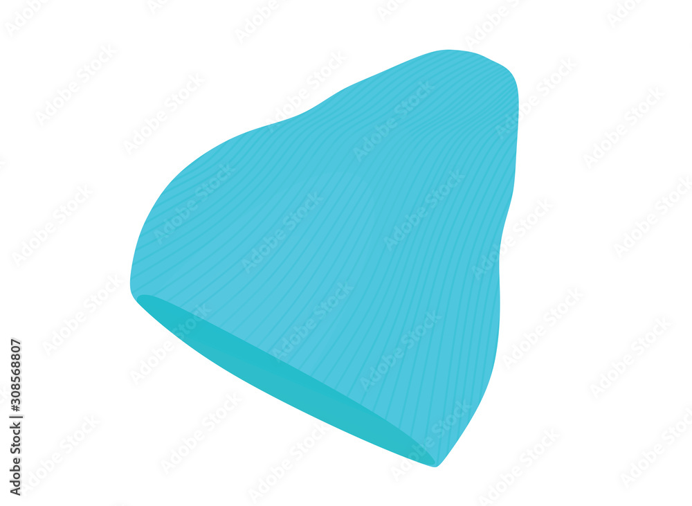 Blue winter hat. vector illustration Blue winter hat. vector illustration