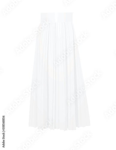 White pleated skirt. vector illustration