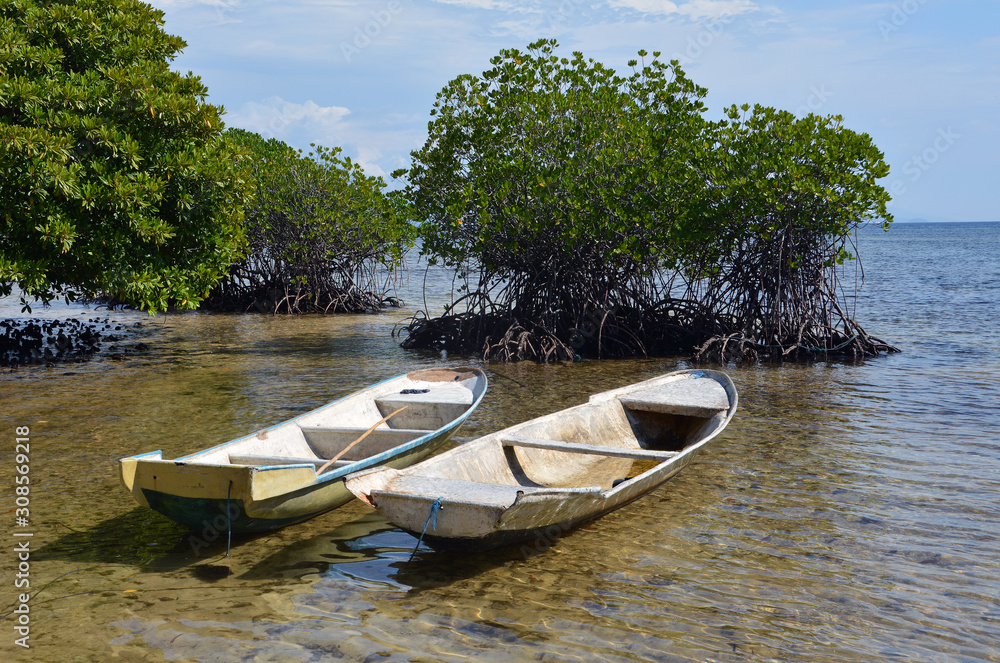 Boote am Mangrove Point, Nusa Lembongan, Bali, Indonesien Boote am Mangrove Point, Nusa Lembongan, Bali, Indonesien