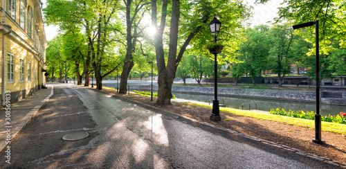 Photography Image of typical street view in Turku, Finland with a population of approximately 187 000 people