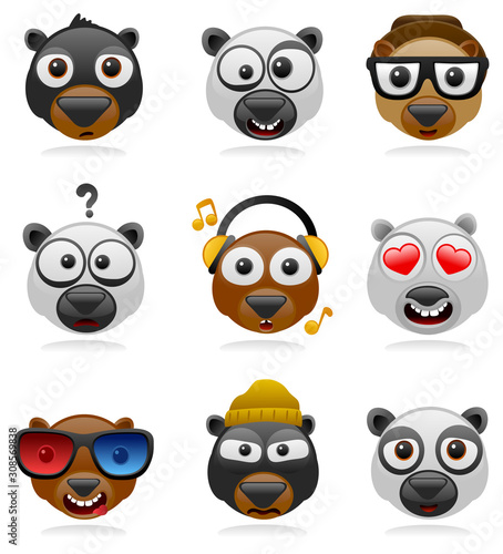 Wallpaper Mural vector cartoon bear characters set Torontodigital.ca